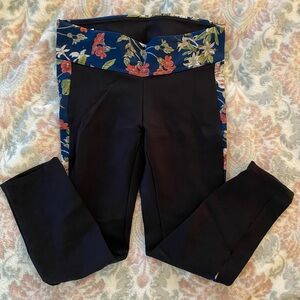 Blackmilk Capri Active Leggings with Floral Waistband